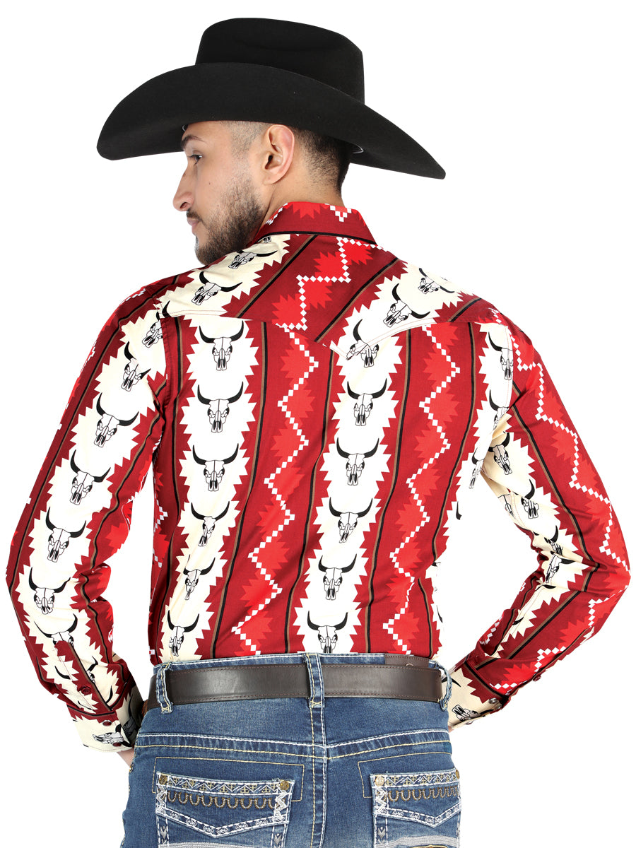 El General - Camisa informal de manga larga - Borgoña 44490