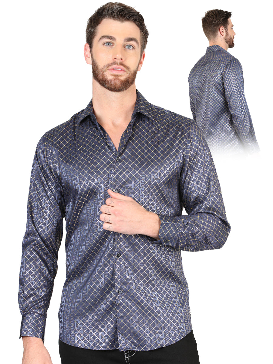 Camisa informal de manga larga azul marino El General 44551
