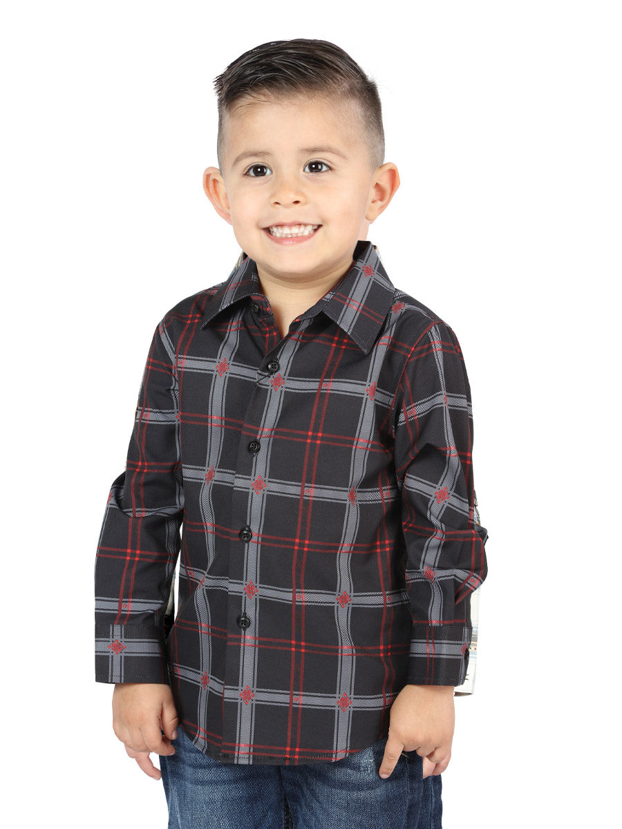Camisa informal de manga larga El General negra/gris 44743