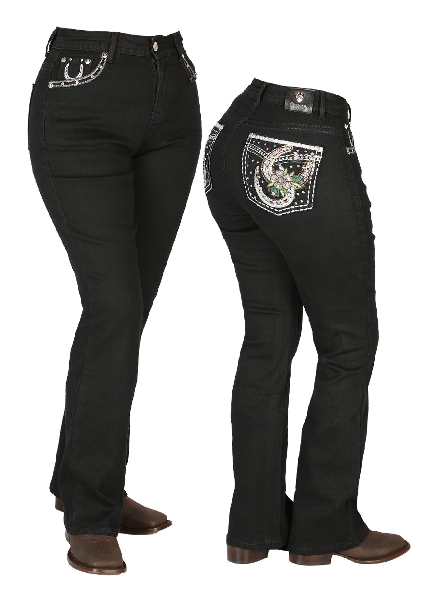 Vaqueros Centenario negros para mujer 44956