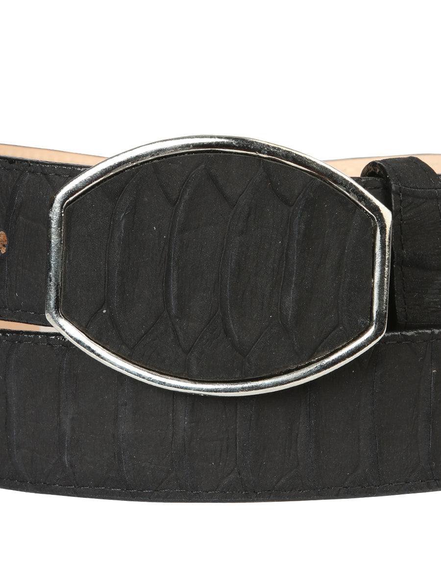 Cinturón vaquero para hombre El General imitación pitón - Negro 45569