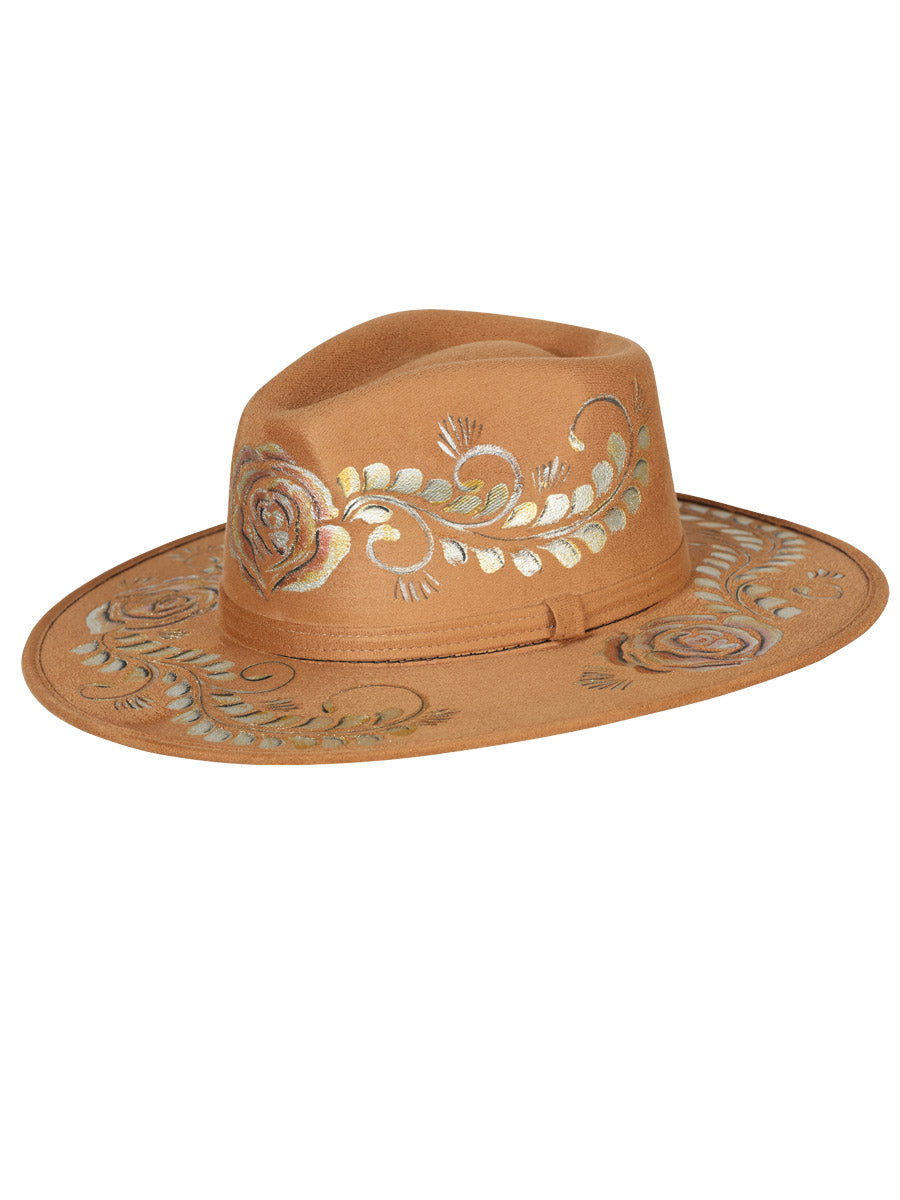 Sombrero artesanal mexicano pintado a mano de gamuza negra 603739