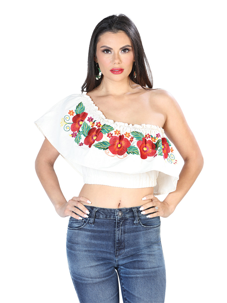 Blusa Bordada Artesanal 100% Algodón Beige 603896
