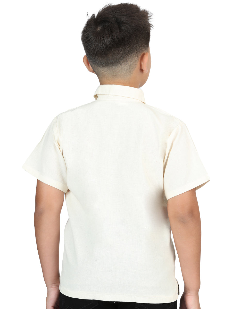 Camisa Bordada Artesanal 100% Algodón Beige 603979