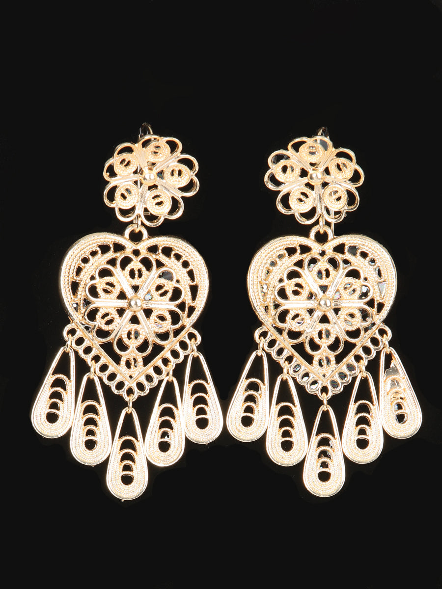 Aretes Artesanales Mexicanos Filigrana Oro 604025