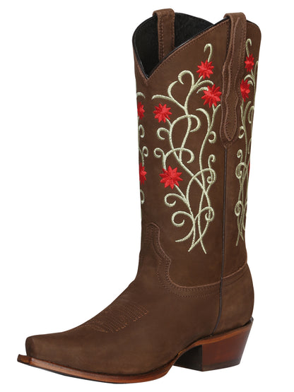 Bota vaquera El General Rodeo - Gamuza marrón 41789
