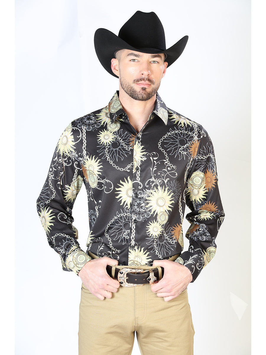 Black Gold  Casual Long Sleeve Shirt 43992