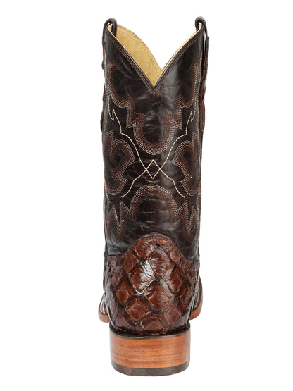 El General Men's Exotic Monster Fish Rodeo Boots - Brown 44116