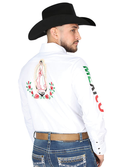 Camisa vaquera bordada El General Blanca/Rosas 44294