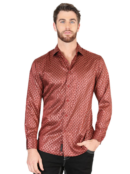 El General Burgundy Casual Long-Sleeve Shirt 44552