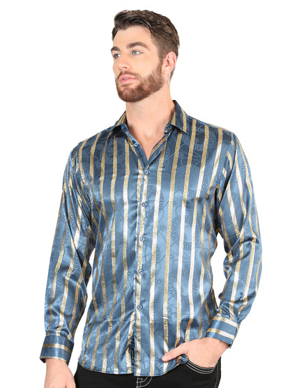 Camisa informal de manga larga El General Teal 44580