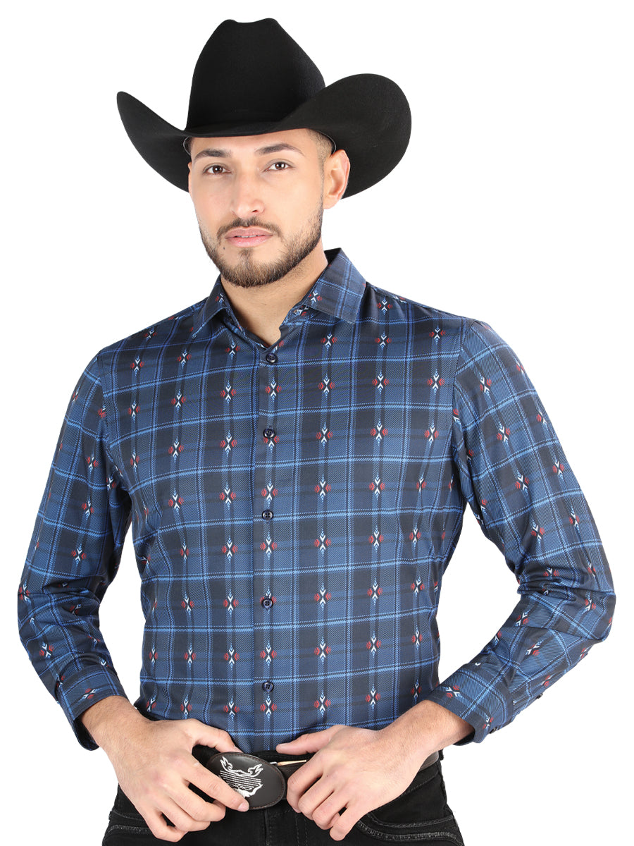 El General - Camisa informal de manga larga - Negro/Marrón 44704