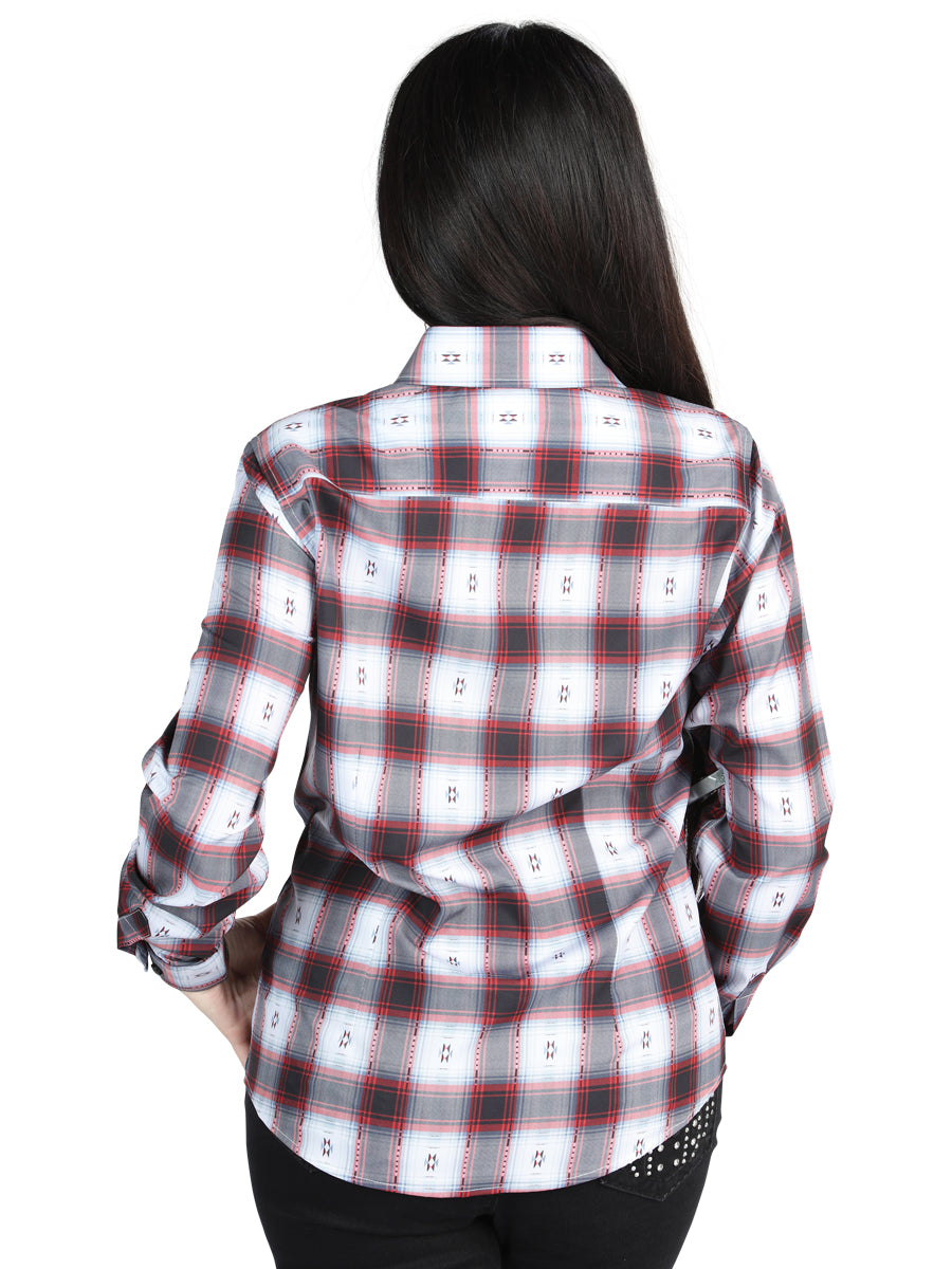 El General - Camisa informal de manga larga - Rojo/Negro 44718