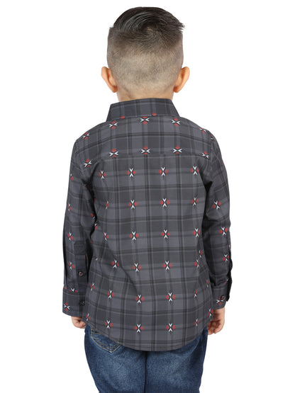 Camisa informal de manga larga El General gris/marrón 44742