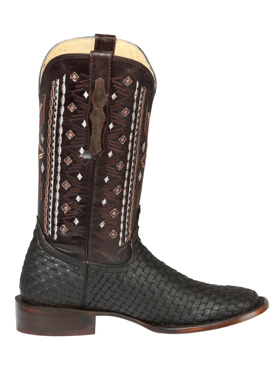 Botas de rodeo de cuero para hombre El General Petatillo - Marrón loco 44861