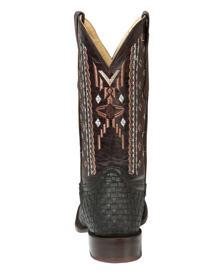 Botas de rodeo de cuero para hombre El General Petatillo - Marrón loco 44861