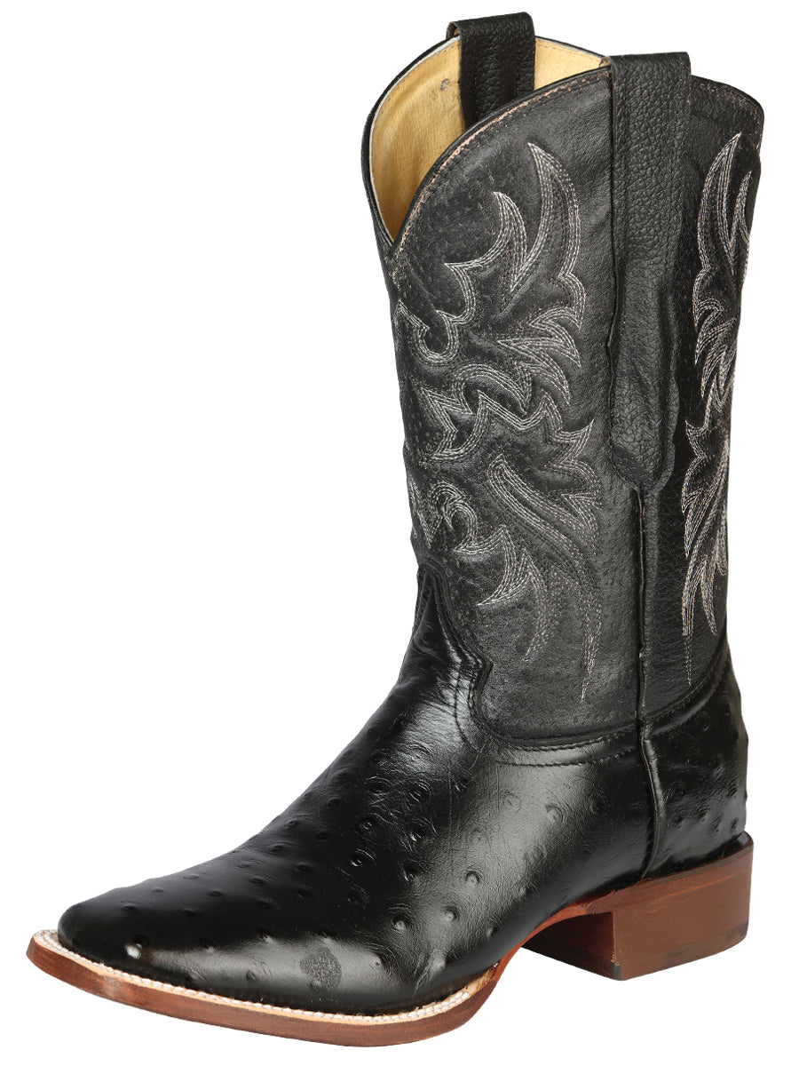 El General Rodeo - Printed Ostric leather boots - Black 44935