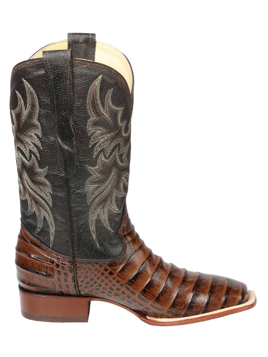 El Señor de los Cielos Men’s Rodeo Boot - Imitation Caiman Belly  Leather - Brown

 44937