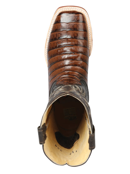 El Señor de los Cielos Men’s Rodeo Boot - Imitation Caiman Belly  Leather - Brown

 44937