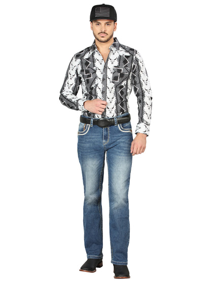 Vaqueros Centenario Bootcut Denim - Azul Medio 44971