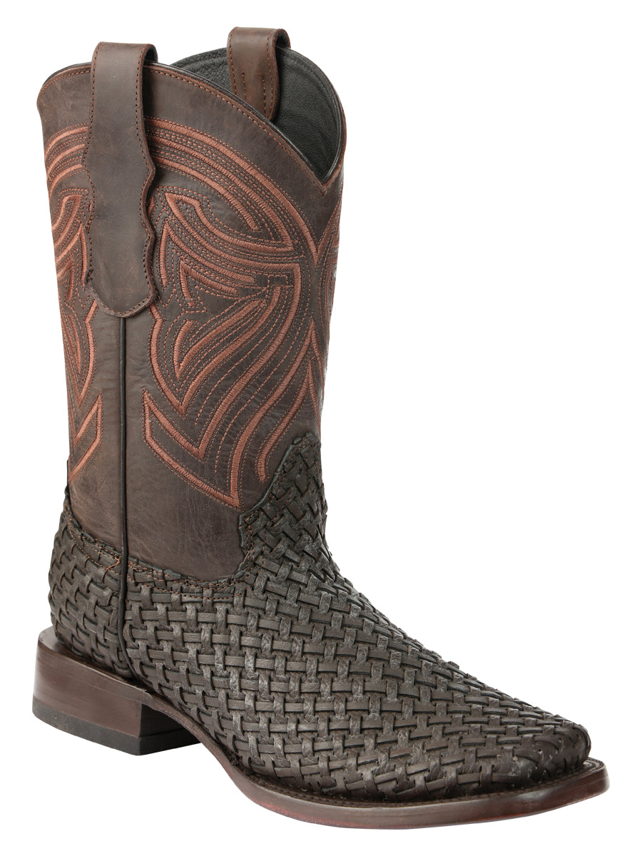 Botas de rodeo de cuero para hombre El General Petatillo - Chocolate 45013