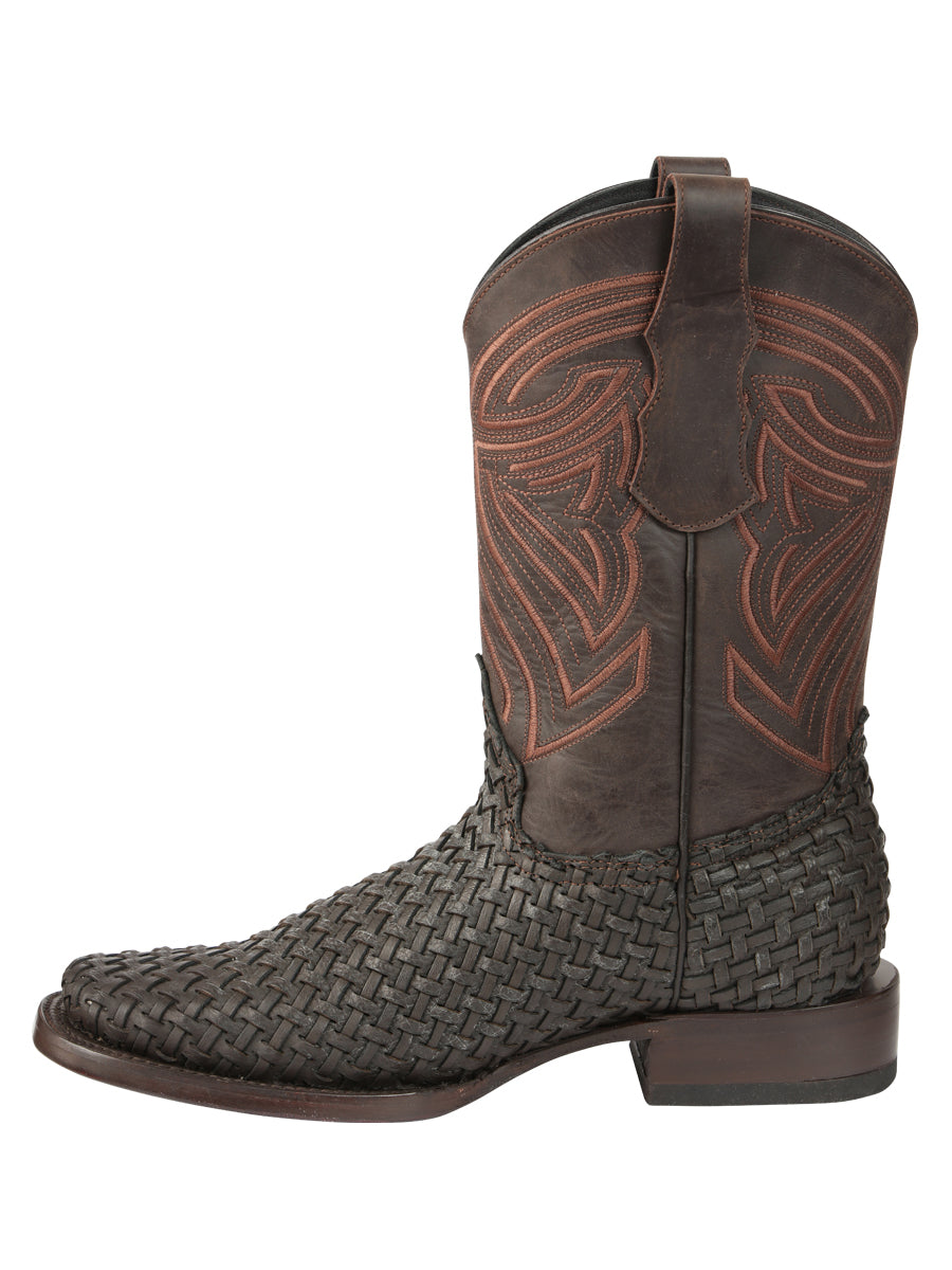 Botas de rodeo de cuero para hombre El General Petatillo - Chocolate 45013