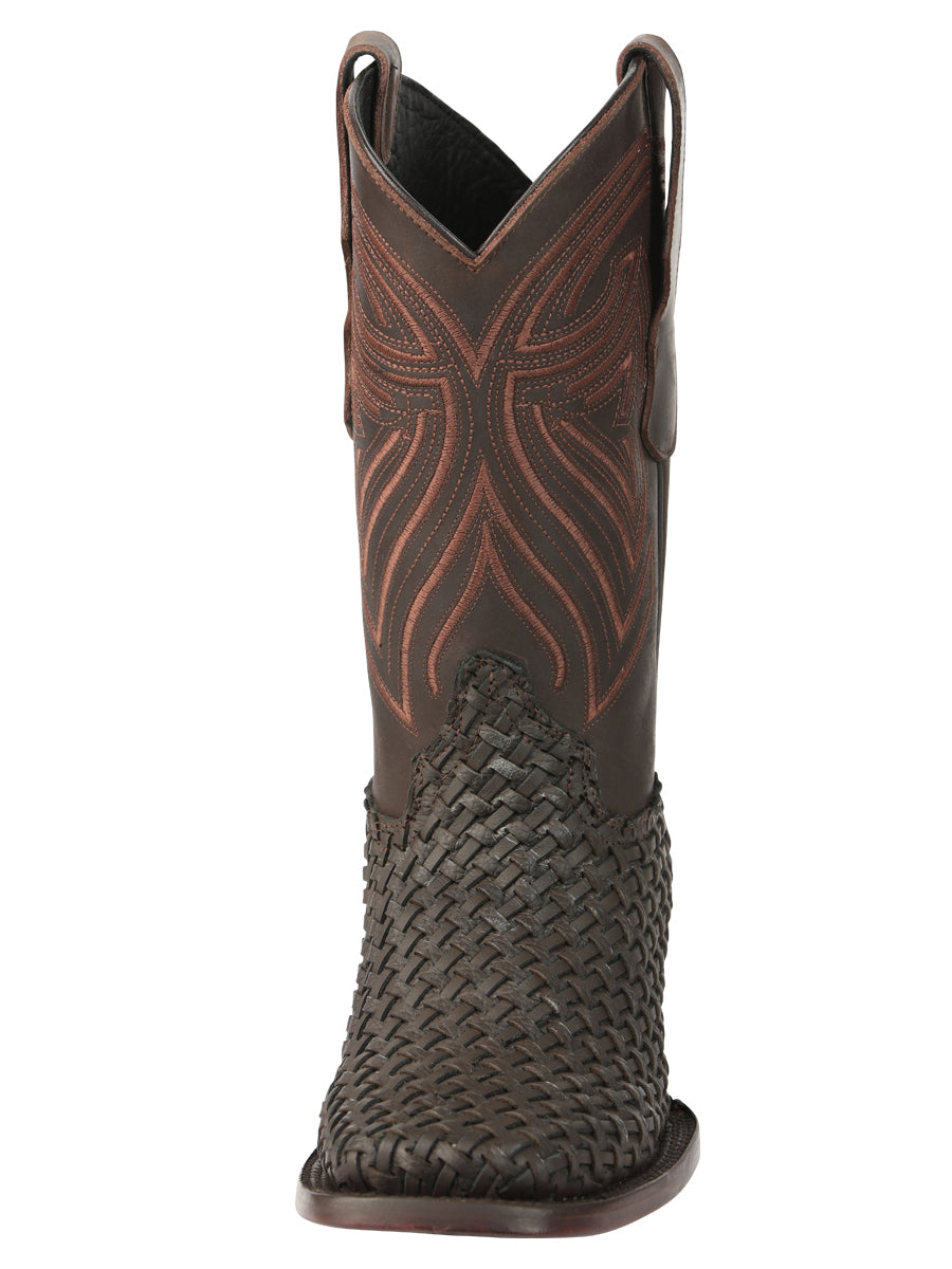 Botas de rodeo de cuero para hombre El General Petatillo - Chocolate 45013