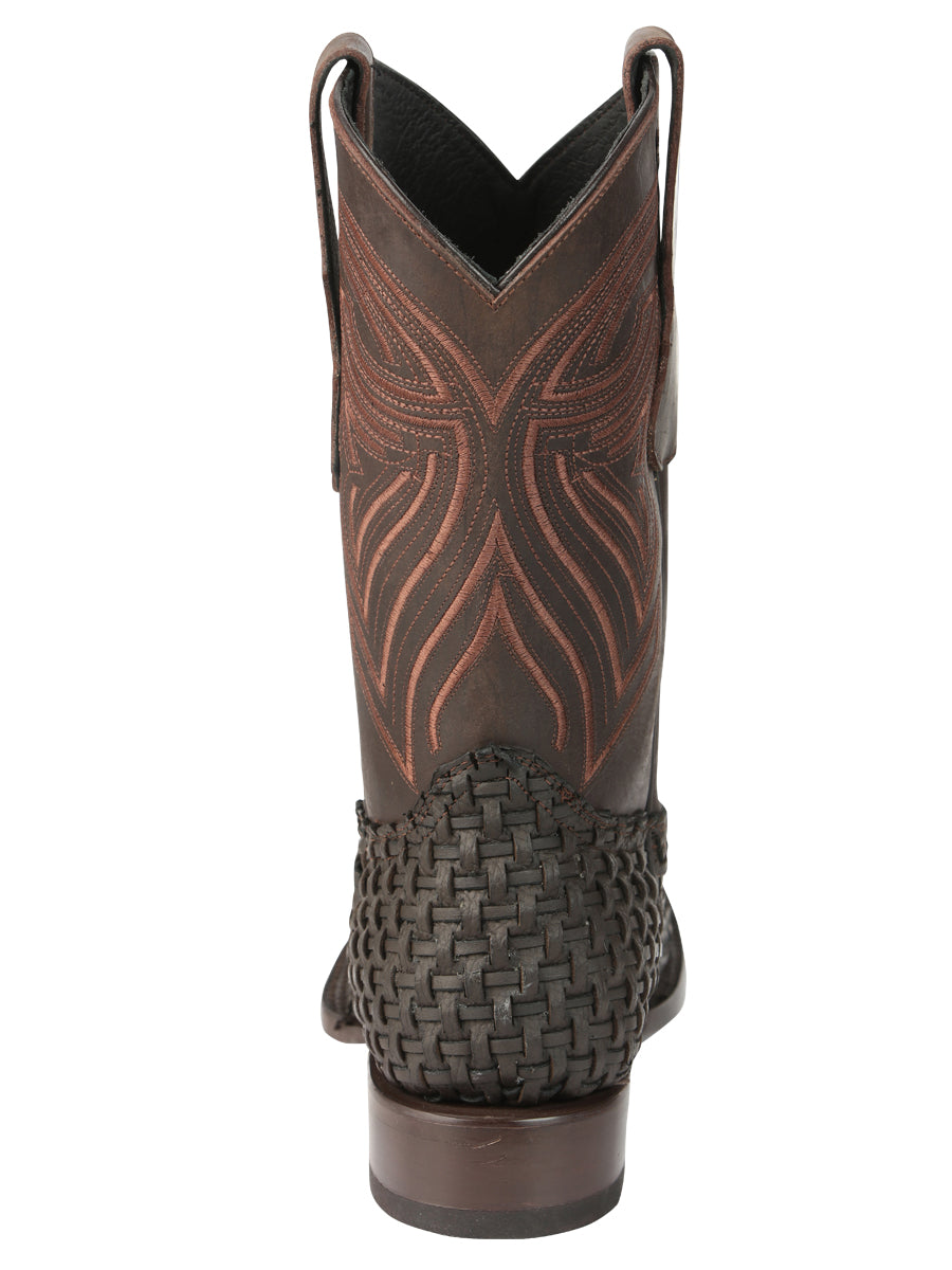 Botas de rodeo de cuero para hombre El General Petatillo - Chocolate 45013