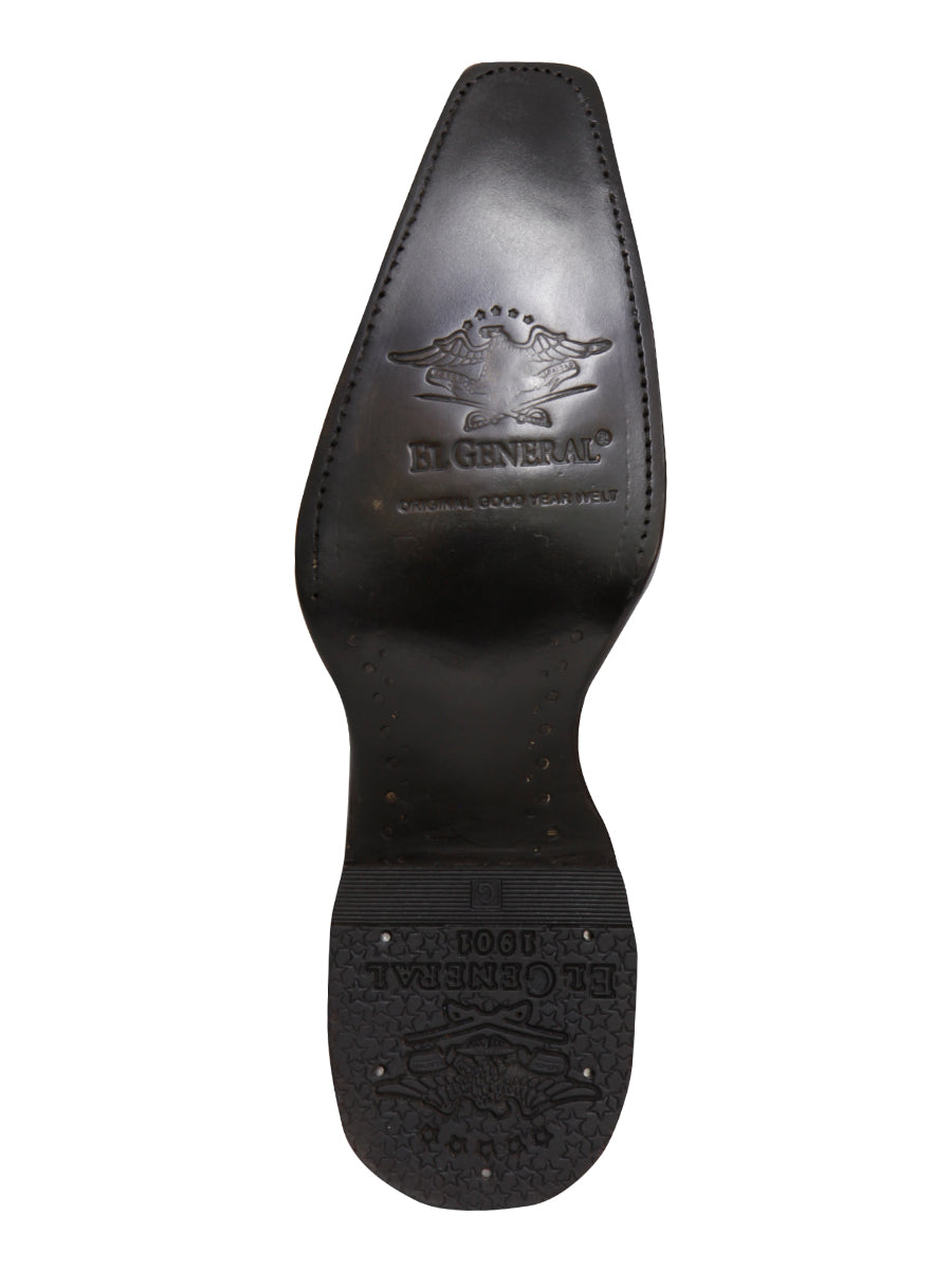 El General Men's Exotic Lizard Cowboy Boots - Cognac 45074