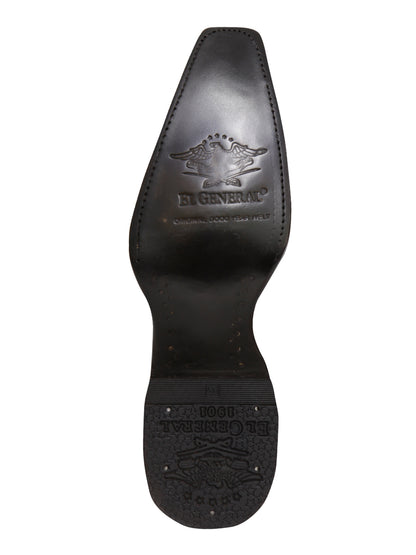 El General Men's Exotic Lizard Cowboy Boots - Cognac 45074