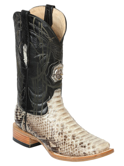 El General Men's Exotic Python Rodeo Boots - Natural 45090
