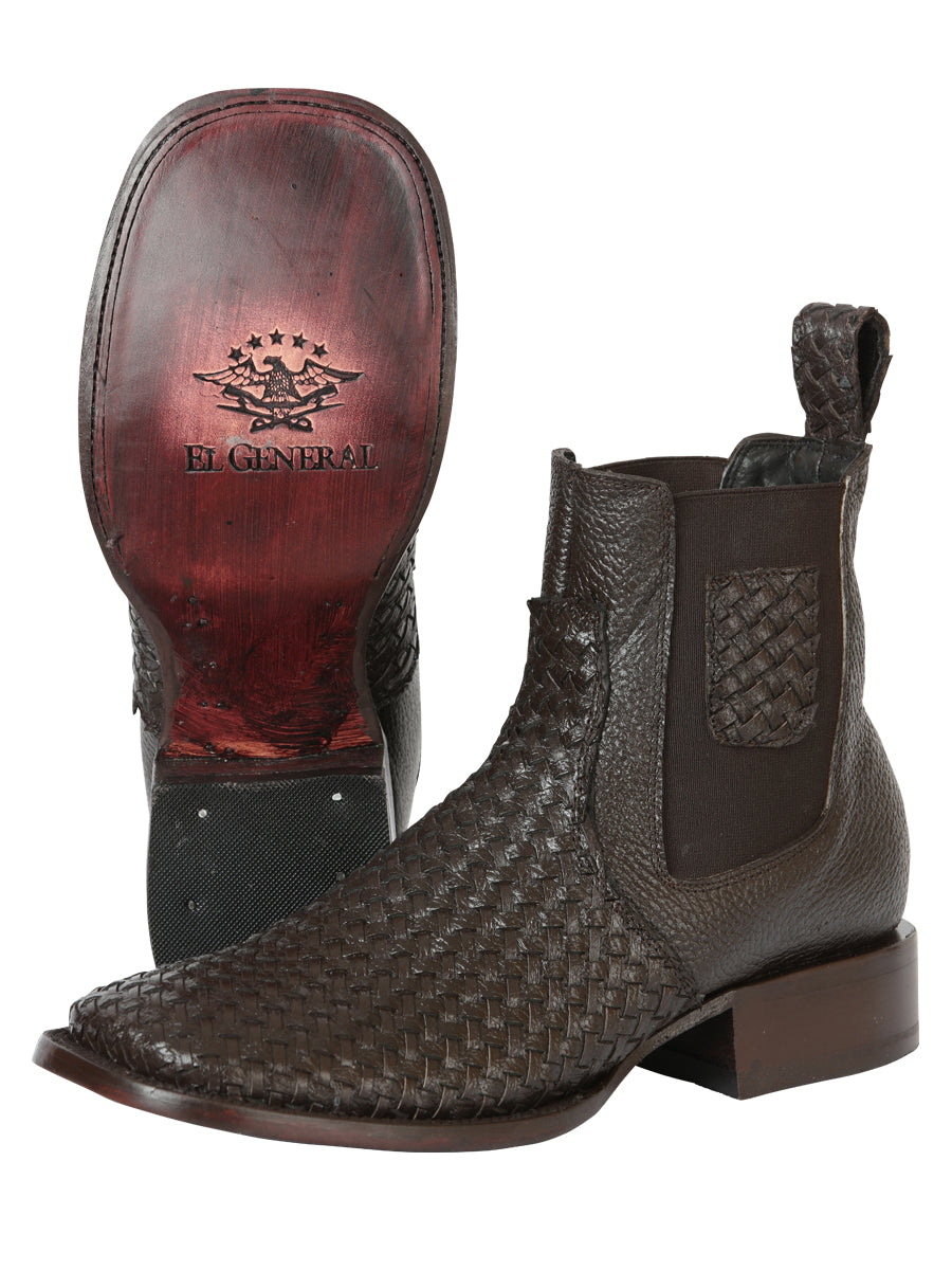 Botines tejidos Petatillo marrón Rodeo para hombre de El General 45177