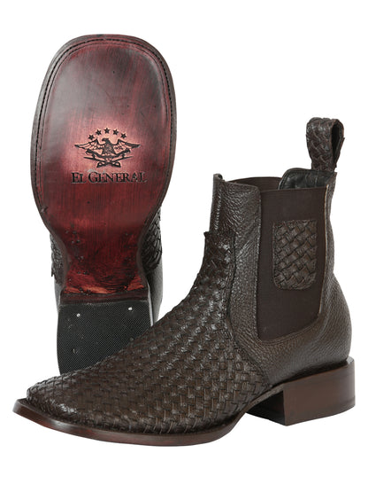 Botines tejidos Petatillo marrón Rodeo para hombre de El General 45177
