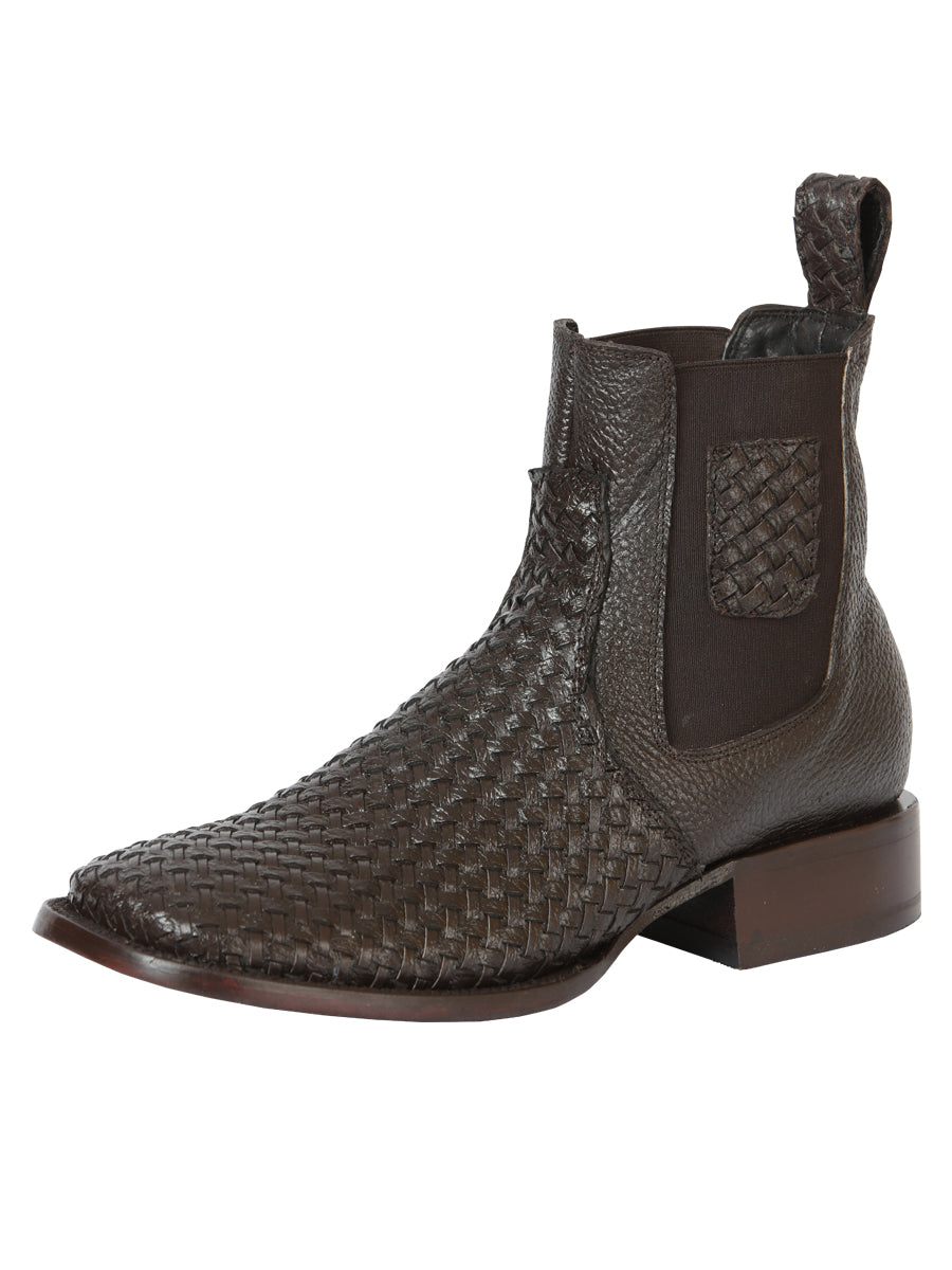 Botines tejidos Petatillo marrón Rodeo para hombre de El General 45177