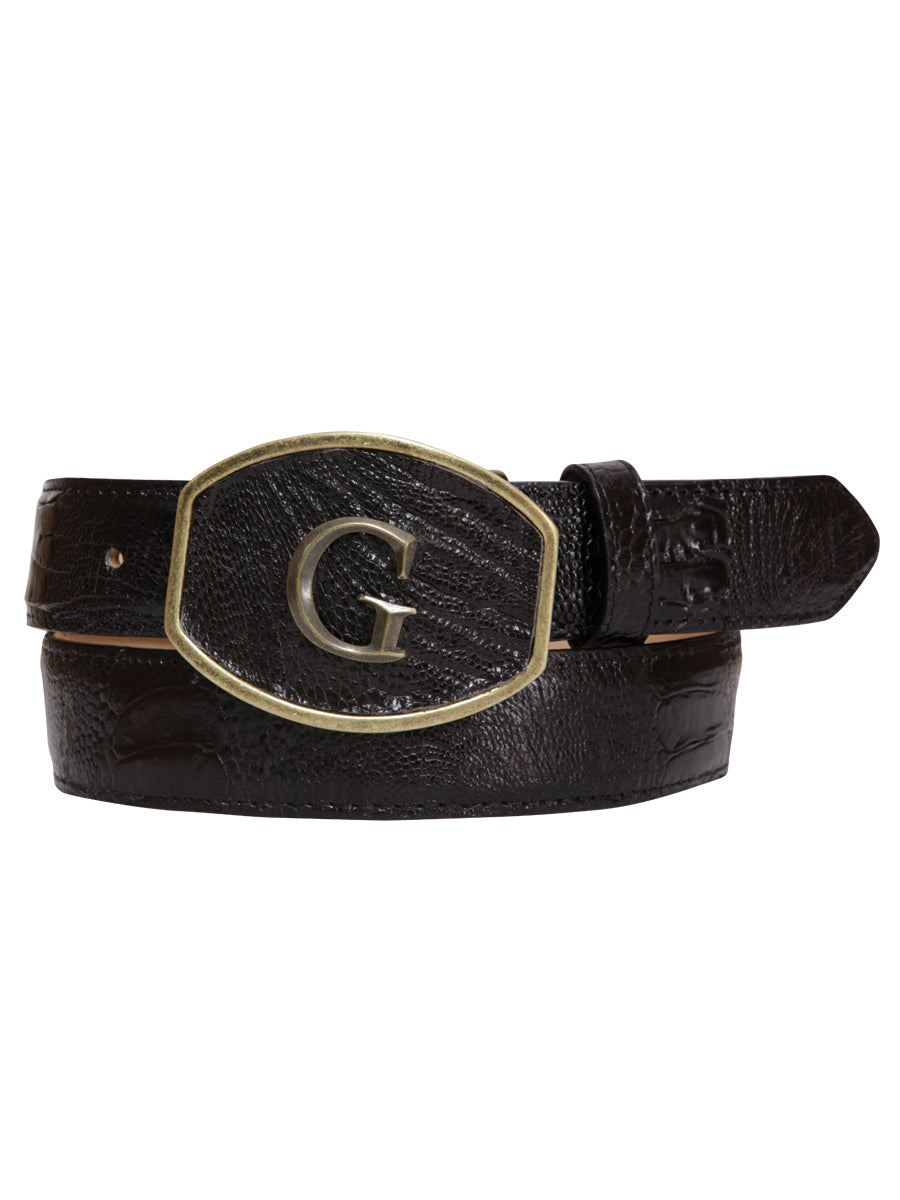 Cinturón occidental exótico de pata de avestruz El General - Negro 45300