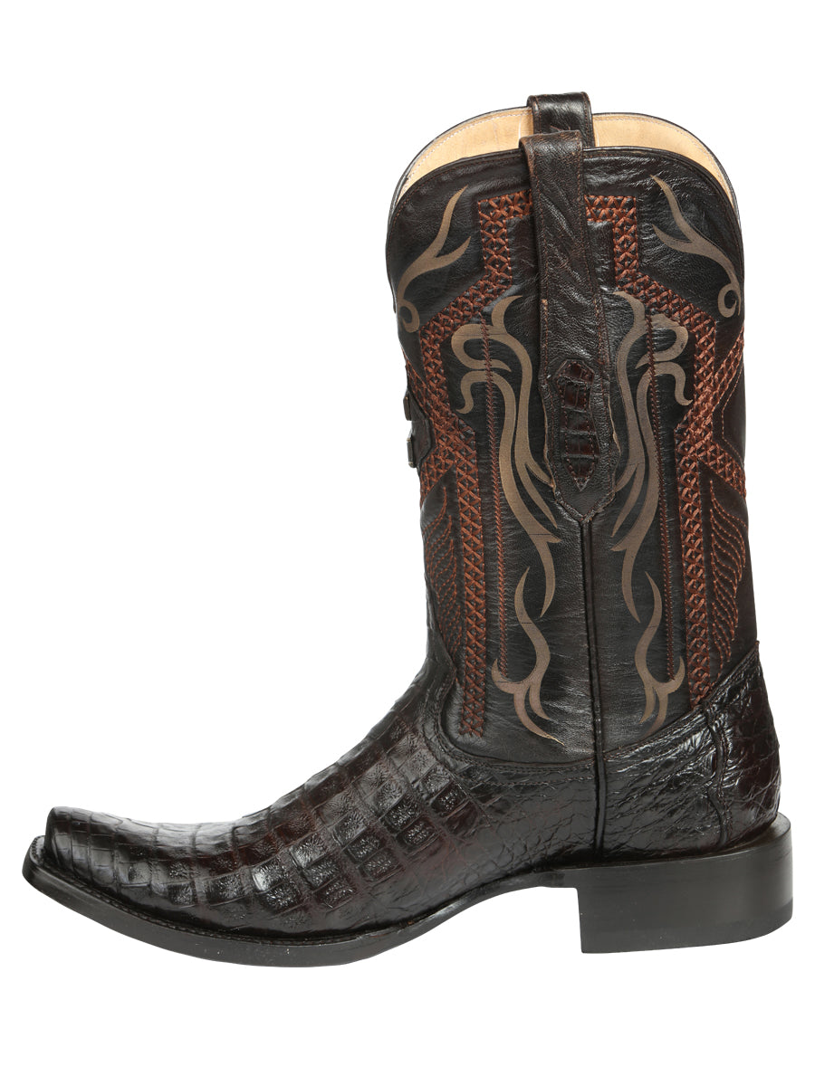 El General Men's Exotic Caiman Belly Cowboy Boots - Brown 45519