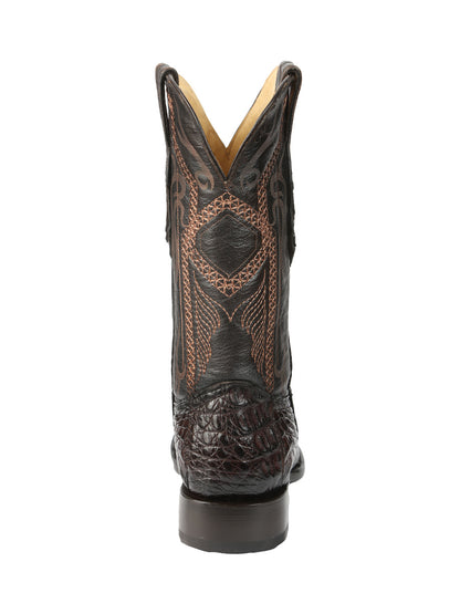 El General Men's Exotic Caiman Nuca Cowboy Boots - Brown 45522