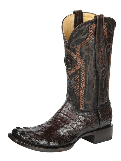 El General Men's Exotic Caiman Nuca Cowboy Boots - Brown 45522