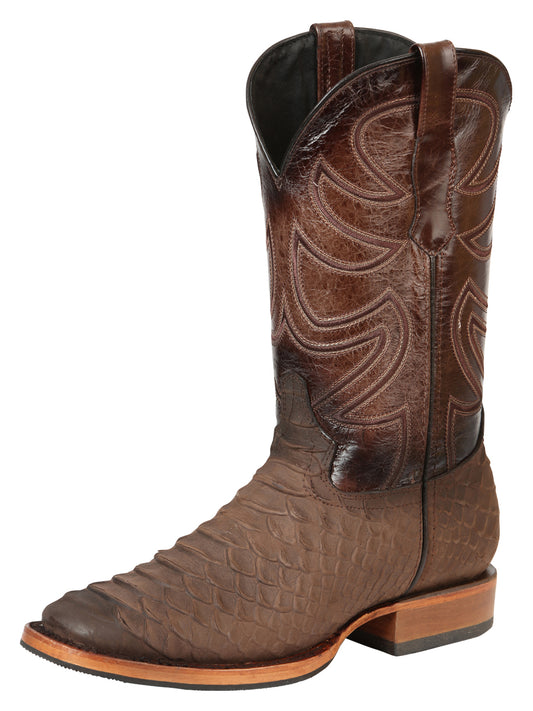 El General Men’s Rodeo Boot Imitation Python - Brown 45562