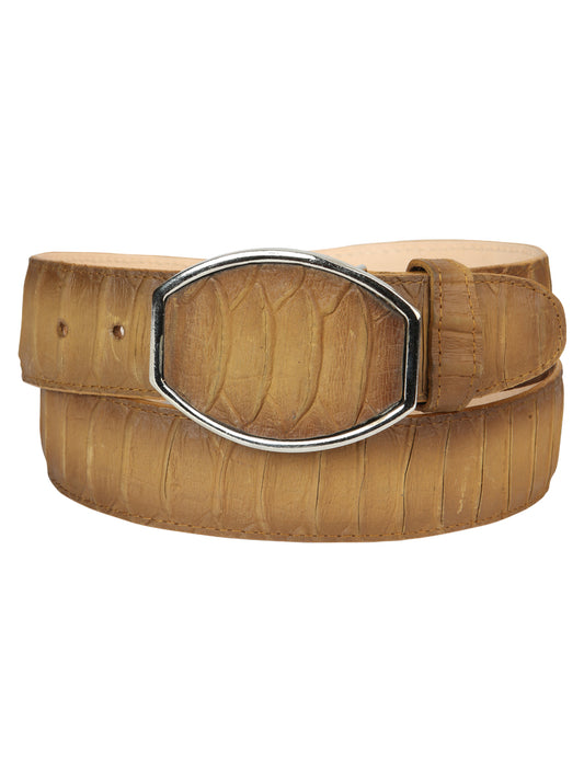 Men’s Western Belt El General Imitation Python - Honey 45571