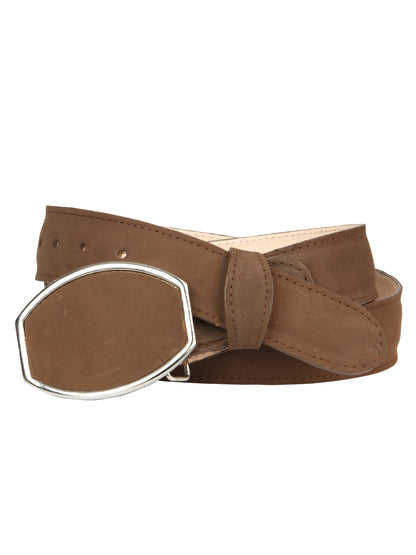 Cinturón vaquero para hombre El General Nubuck - Camel 45576