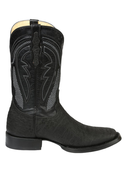 Men’s El General Western Boots - Imitation Bull Neck Black 45666