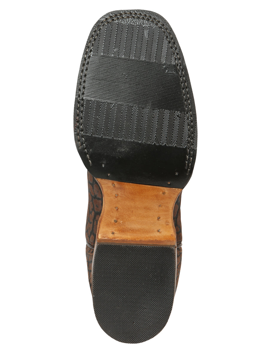 Bota de rodeo El General para hombre - Cuello de toro imitación marrón 45668