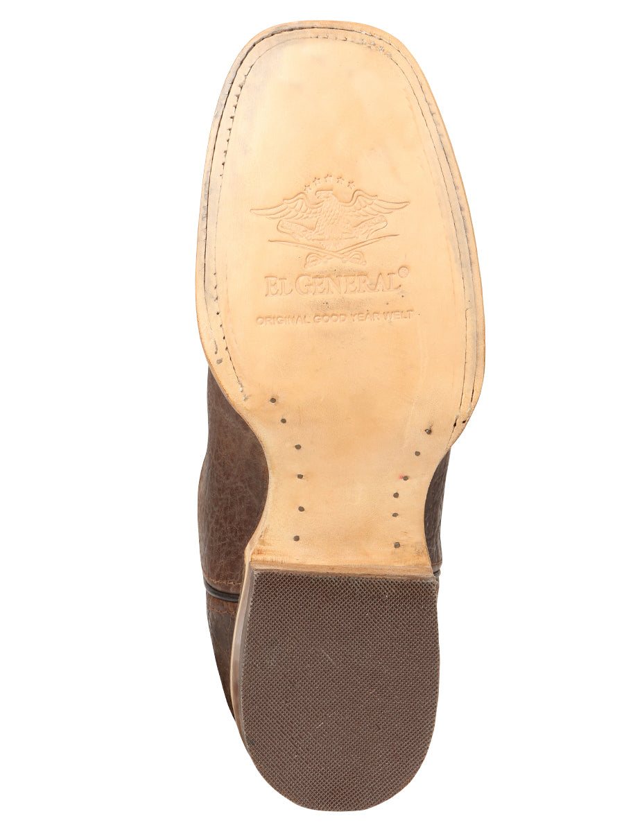 Bota de rodeo El General para hombre, color marrón con estampado de elefante 45767