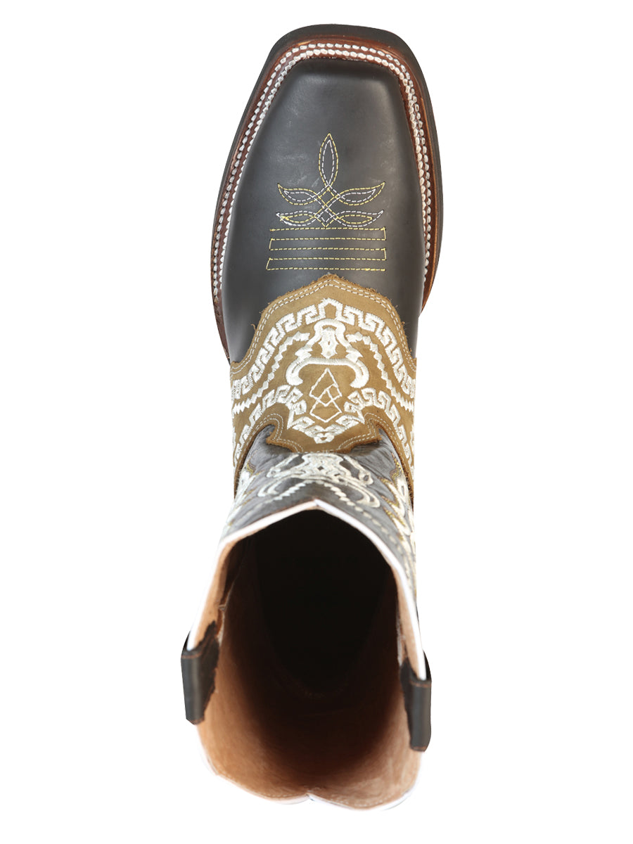 Bota de Rodeo El General - Marrón Loco con Bordado 51110