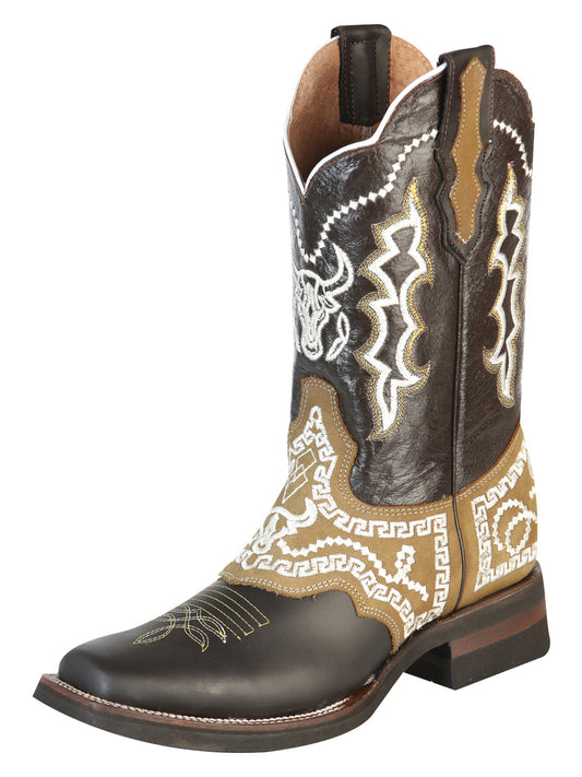 El General Rodeo Boot - Crazy Brown with Embroidery 51110