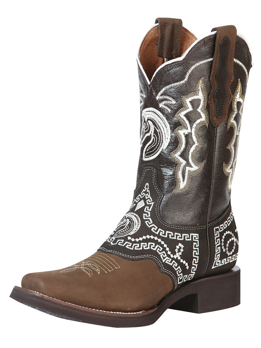 El General Rodeo Boot - Nobuck Dark Brown with Embroidery  51117