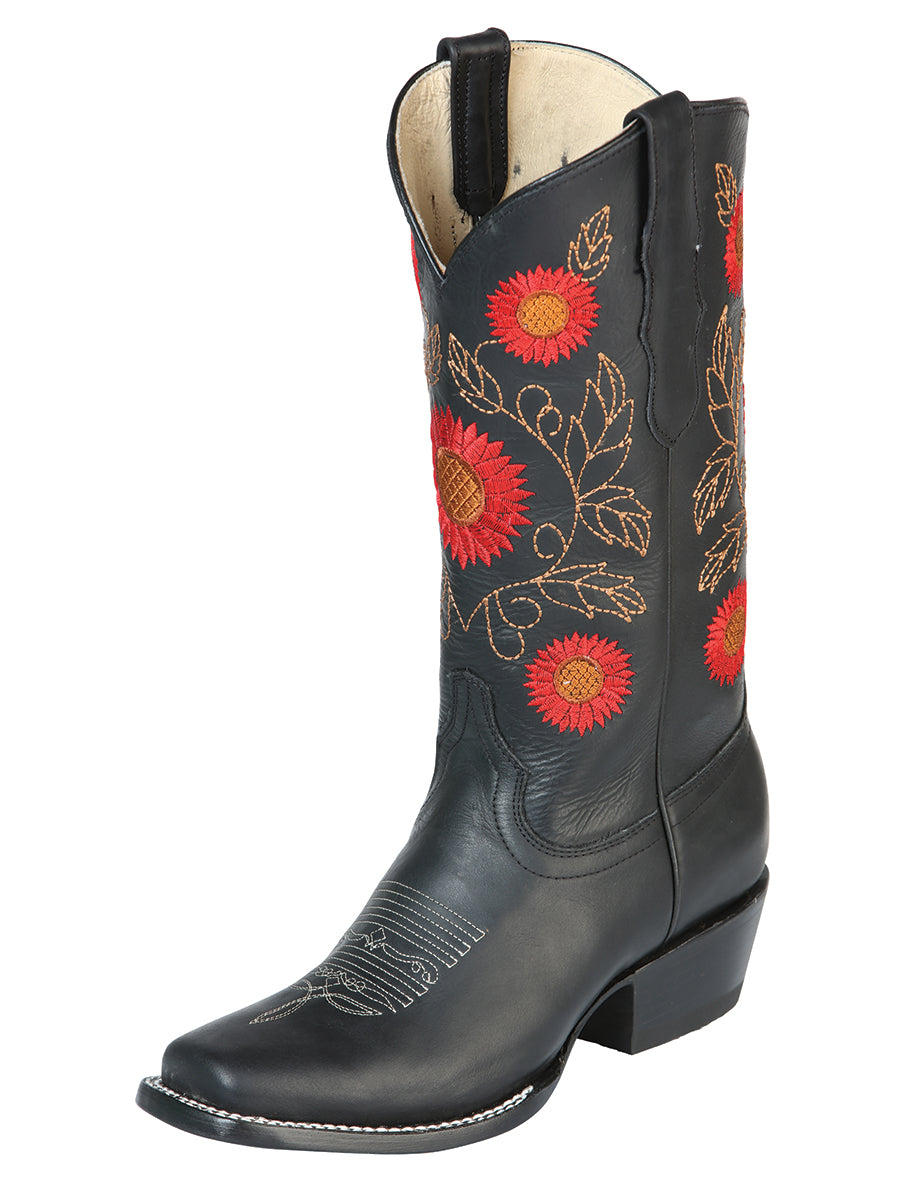 Botas vaqueras de cuero loco para mujer El General

 - Negro 51163
