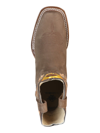Bota de rodeo El General para mujer - Nobuck Camel 51164