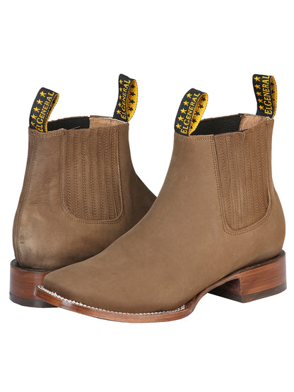 Botín de punta cuadrada El General - Nobuck marrón 126192